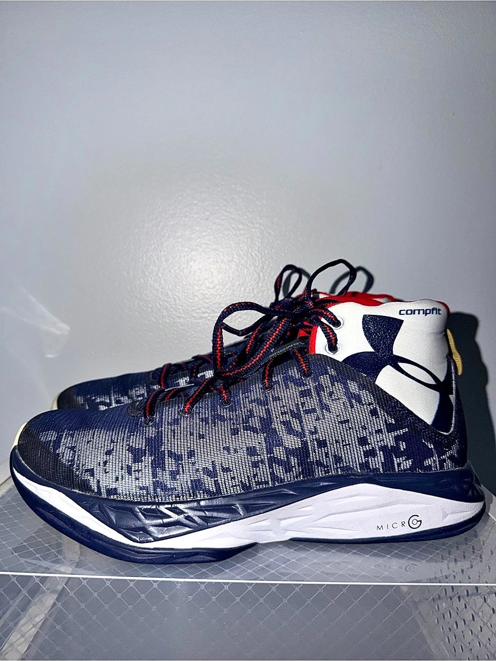 Under Armour Micro G Pro Men's Athletic Shoes Blue & White